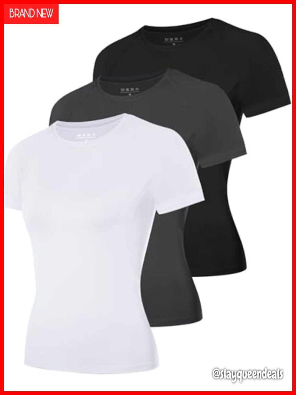Women's Short Sleeve Compression Shirt 4-Way Stretch Athletic Gym Top